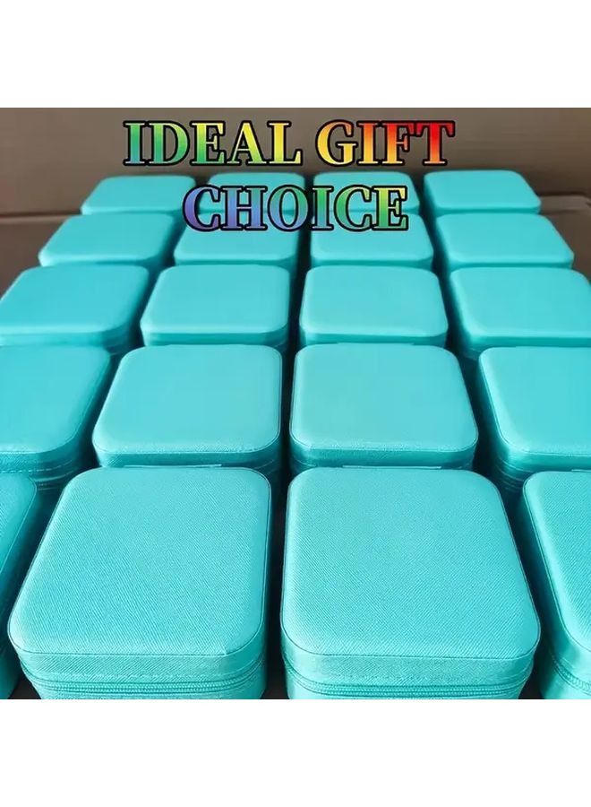 14pcs Travel Jewelry Box Set Turquoise Pink PU Leather Organizer For Bridesmaids - Image 2