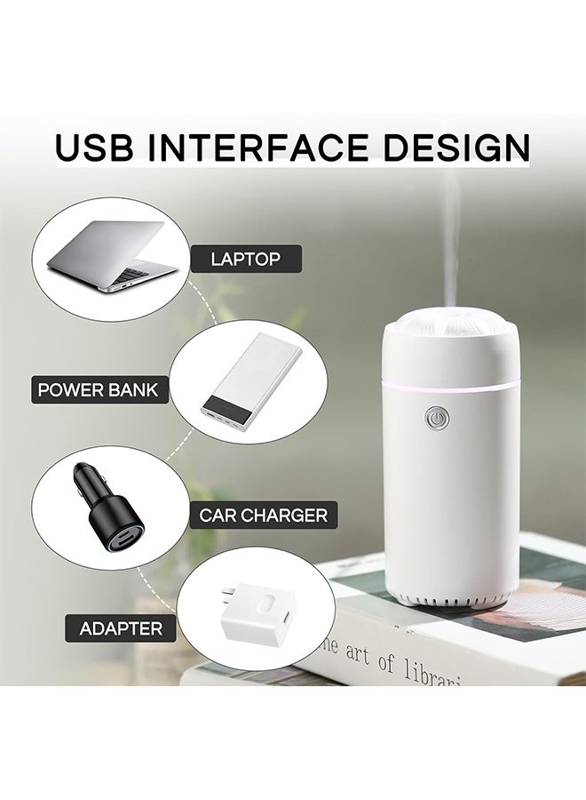 Car Diffuser, Car Humidifier, Car Diffusers for Essential Oils, Smart Car Air Freshener Diffuser, USB Cool Mist Humidifier Diffuser for Car Home Office Bedroom (White) - Image 5