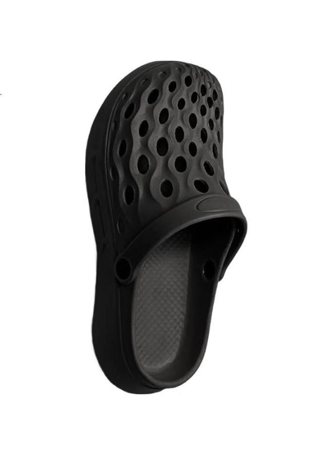 Scarecrow Men'S Summer Outdoor Beach Garden Thick-Soled Couple Women'S Slippers Anti-Slip Breathable Black 38-39 - Image 1