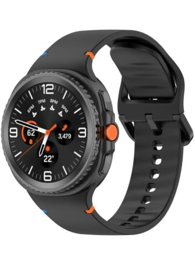 Sport Bands Compatible for Samsung Galaxy Watch 8/8 Classic Band,No Gap One Click Soft Silicone Replacement Strap for Galaxy Watch 8 40 44mm/8 Classic 46mm Men Women black - Image 2