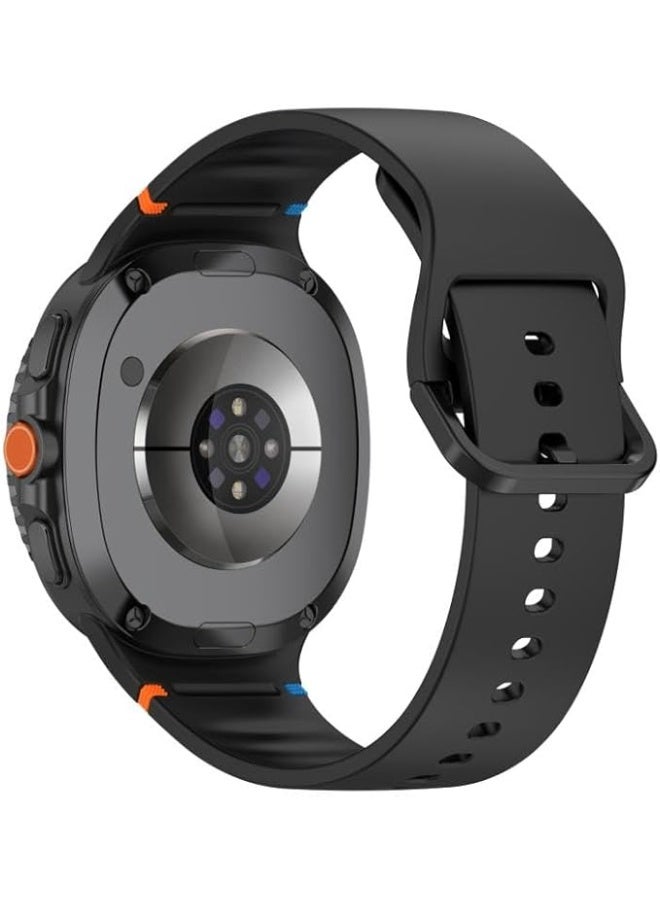 Sport Bands Compatible for Samsung Galaxy Watch 8/8 Classic Band,No Gap One Click Soft Silicone Replacement Strap for Galaxy Watch 8 40 44mm/8 Classic 46mm Men Women black - Image 3