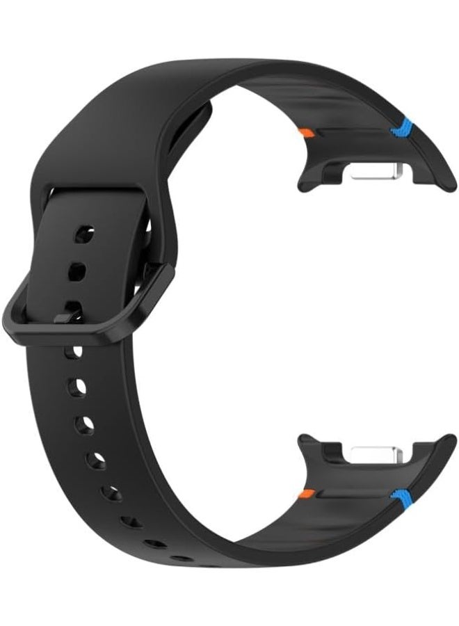 Sport Bands Compatible for Samsung Galaxy Watch 8/8 Classic Band,No Gap One Click Soft Silicone Replacement Strap for Galaxy Watch 8 40 44mm/8 Classic 46mm Men Women black - Image 1