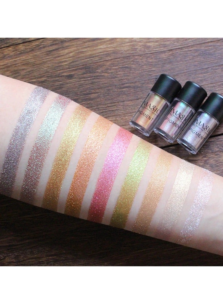 IMAGIC Metallic Pigment Glitter Eyeshadow Palette | 9 Vibrant Colors | High-Shine, Long-Lasting Sparkle for Bold Eye Makeup (P2 Blinding) - Image 3
