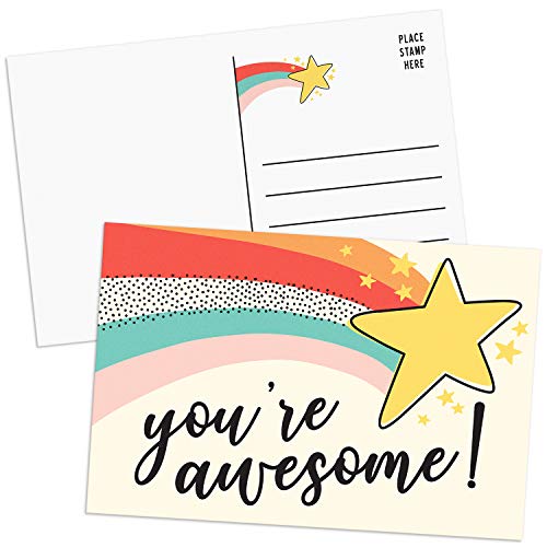 Sweetzer & Orange You Are Awesome Cards Postcards Pack (60 Greeting Notes) 4x6 Gratitude for Kids and Adults. Positive Affirmations Cards, Kindness Posters, Employee Appreciation Amazing Letters - Image 1