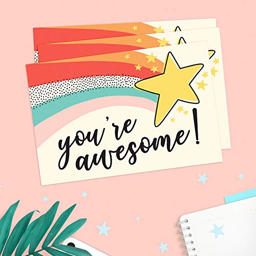 Sweetzer & Orange You Are Awesome Cards Postcards Pack (60 Greeting Notes) 4x6 Gratitude for Kids and Adults. Positive Affirmations Cards, Kindness Posters, Employee Appreciation Amazing Letters - Image 5