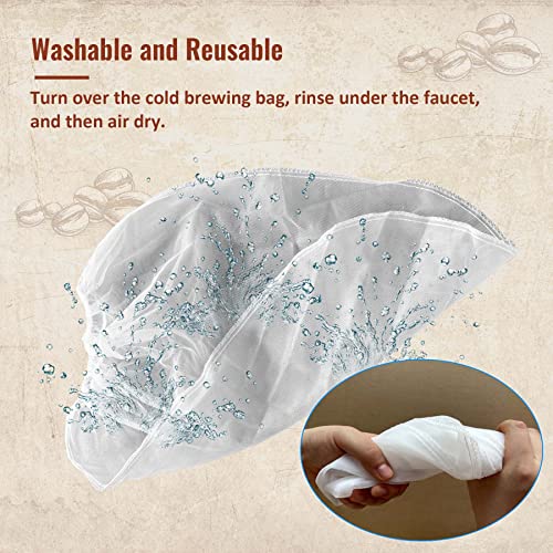 Nahntaipy Cold Brew Coffee Filter Bag Compatible with Toddy Cold Brew System for 5 Gallon Commercial Brewers, Washable & Reusable, 2Packs - Image 3