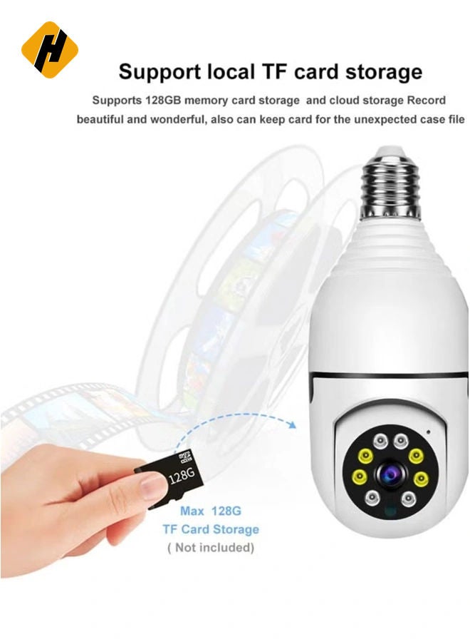 HuHa 1080P Wireless Tovnet Wifi Pan/Tilt Light Bulb Security Camera, 360 Degrees 3.0MP Cam Home Surveillance CCTV Panoramic IP Camera, with Night Vision  - Image 5