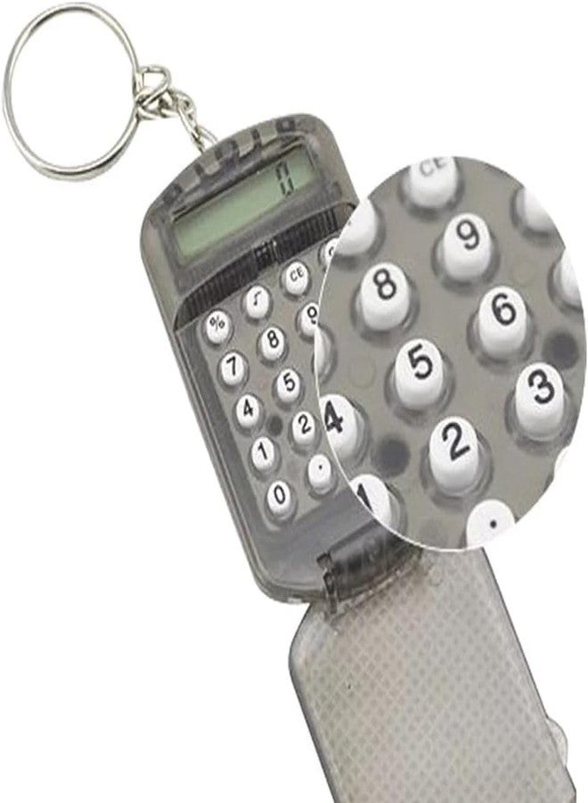 Zhuluck Black Pocket Calculator Key Ring Tiny Small Portable Mini Electronic Calculator for Home Students Basic Calculators Office Accessories - Image 1