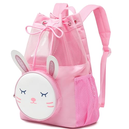 mygreen Kids Easter Drawstring Backpack Adorable 3D Animal Design Waterproof for Swim Beach Sports - Image 1