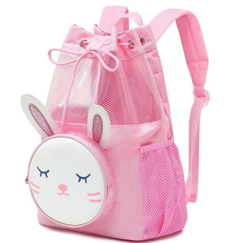 mygreen Kids Easter Drawstring Backpack Adorable 3D Animal Design Waterproof for Swim Beach Sports - Image 2