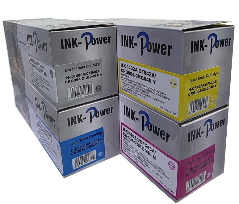 اينك باور خرطوشة حبر بديلة متوافقة 045 CRG045 لطابعات Canon Color ImageCLASS MF631Cn MF632Cdw MF633Cdw MF634Cdw MF635Cx/LBP612Cdw/ i-Sensys LBP611Cn/613Cdw - Image 1