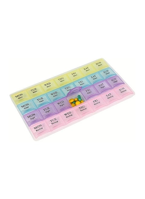 Daily Medicine & Vitamin Box 25x15 cm 28 Holes Over 4 Weeks, 1 Month Supply, Safe & Practical for Medicines, Vitamins & Supplements.