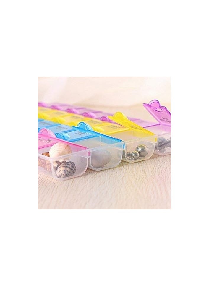 Daily Medicine & Vitamin Box 25x15 cm 28 Holes Over 4 Weeks, 1 Month Supply, Safe & Practical for Medicines, Vitamins & Supplements.
