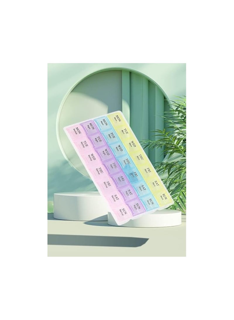 Daily Medicine & Vitamin Box 25x15 cm 28 Holes Over 4 Weeks, 1 Month Supply, Safe & Practical for Medicines, Vitamins & Supplements.