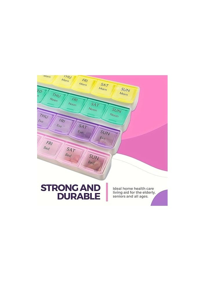 Daily Medicine & Vitamin Box 25x15 cm 28 Holes Over 4 Weeks, 1 Month Supply, Safe & Practical for Medicines, Vitamins & Supplements.