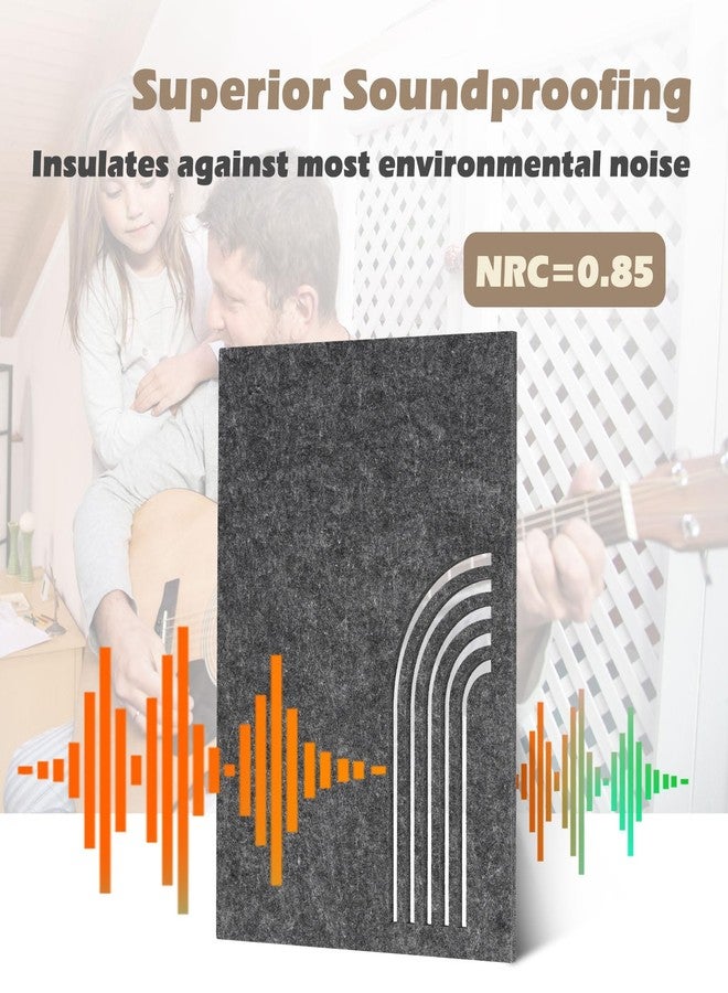 DOLLAR BOSS Felt Cork Tiles 4 Pcs 16" X 12" Wall Art Acoustic Panels Soundproof Panels Fretwork Decorative Sound Absorbing Panel for Recording Studio Office Home, Grey - Image 4