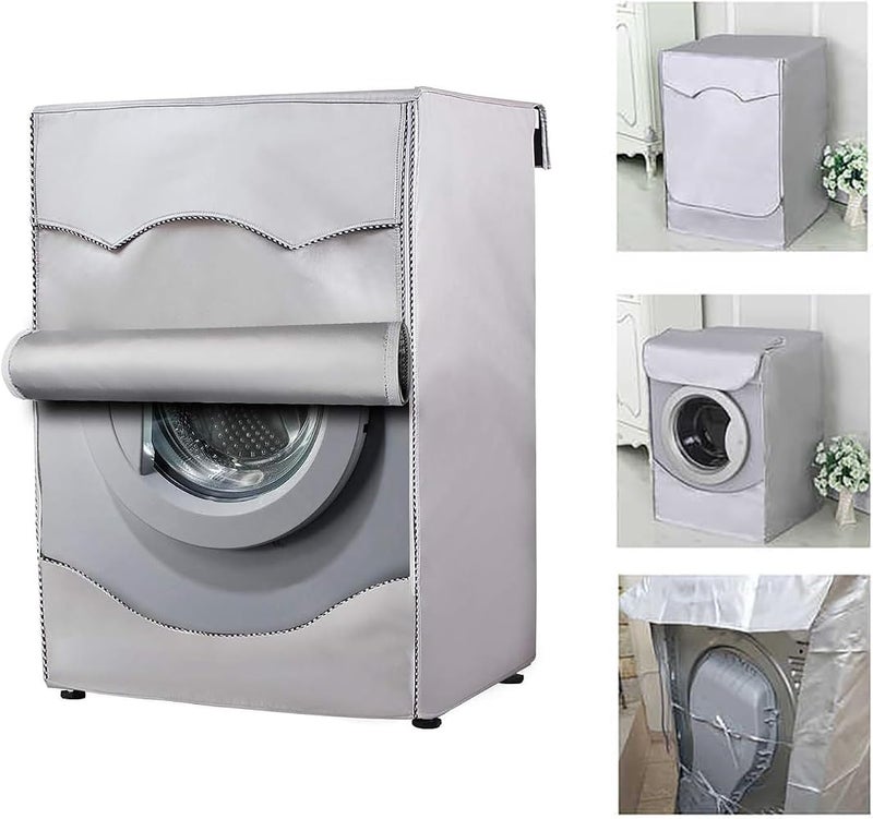 Tazweeq Washer Dryer Cover, Silver Coating Oxford Cloth Full-automatic Roller Washing Machine Washer Dryer Cover, Waterproof Sun-resistant Dust Cover (XL) - Image 1