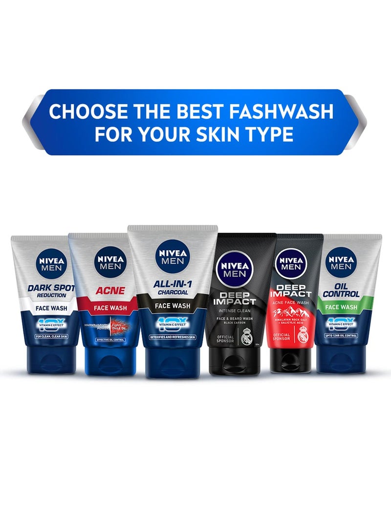 Nivea Men Deep Impact Intense Clean Face and Beard Wash - Black Carbon, 100 ml (3.3 oz) - Image 5