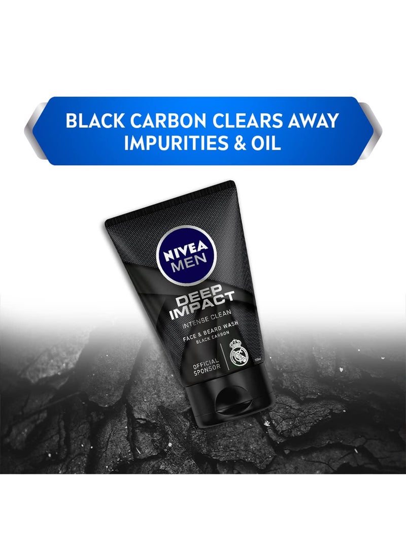 Nivea Men Deep Impact Intense Clean Face and Beard Wash - Black Carbon, 100 ml (3.3 oz) - Image 3