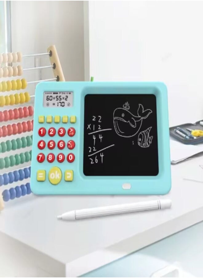 ماركة غير محددة - لعبة لوح كتابة LCD للأطفال، ألعاب رياضيات للأطفال من سن 6 إلى 8 سنوات، ألعاب رياضيات إلكترونية لتعلم الرياضيات، هدايا عيد ميلاد للأولاد والبنات، أزرق - Image 1