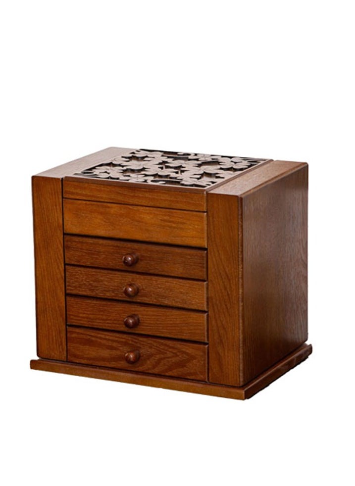 Generic - European high-end solid wood large-capacity jewelry box wooden jewelry box Nordic multi-layer luxury storage box - Image 1