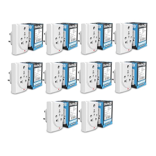 Sturlite Konvert Multiplug| 6-16 Amp| 2-Pin & 3-Pin Socket| Universal AC Travel Adapter| Premium Polycarbonate Body Socket| Compact Converter Plug for Travel, Home & Office Use - Pack of 10 - Image 1