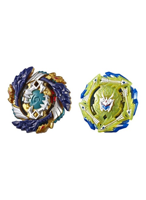 Beyblade Burst Turbo Slingshock Dual Pack Fafnir F4 and Rudr R4-1 Left-Spin, 1 Right-Spin Battling Tops, Age 8+