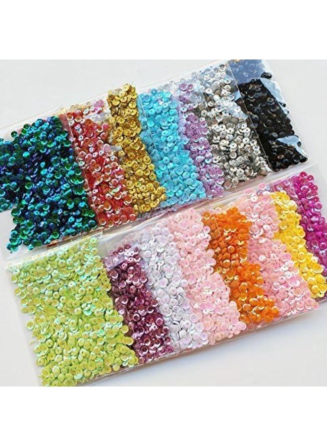 Chenkou Craft 1 Box 15000pcs 5mm Rainbow AB Cup Sequin Flake for Wedding Christmas Clothes Jewelry 15 Colors Sequins (Cup Sequins 15colors with Box) - Image 4
