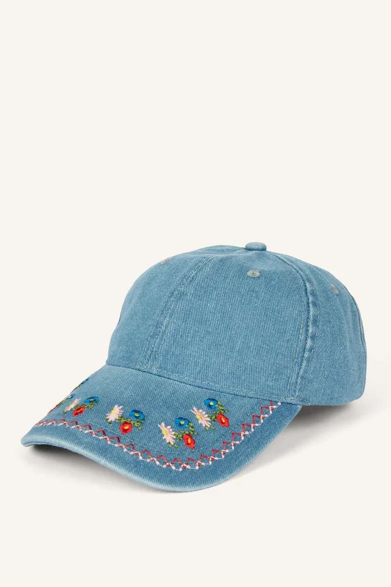 Woman Cotton Embroidered Denim Hat