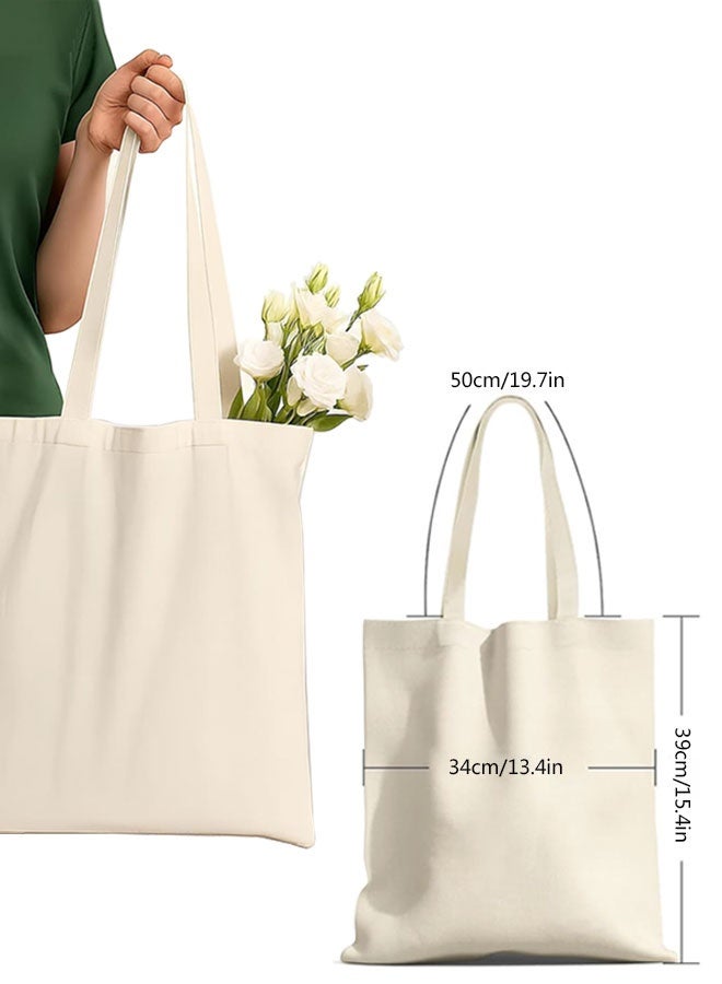 HOOTO 3 Pack Premium Canvas Reusable Tote Gift Bags Made of Natural Canvas with Handles for Work, DIY, Shopping - Image 2