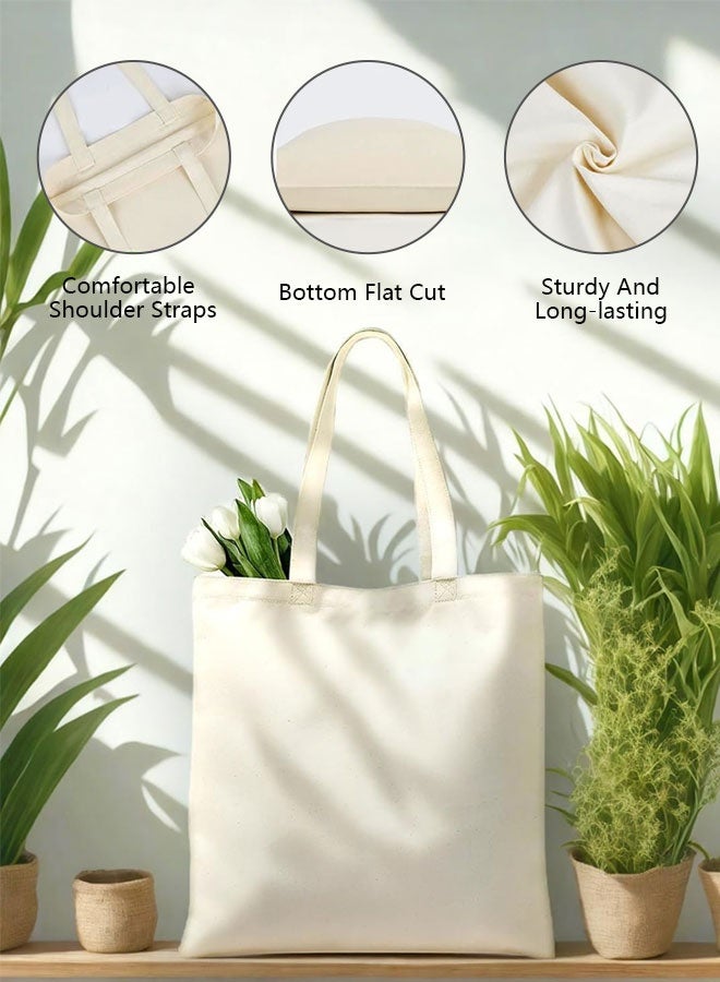HOOTO 3 Pack Premium Canvas Reusable Tote Gift Bags Made of Natural Canvas with Handles for Work, DIY, Shopping - Image 3