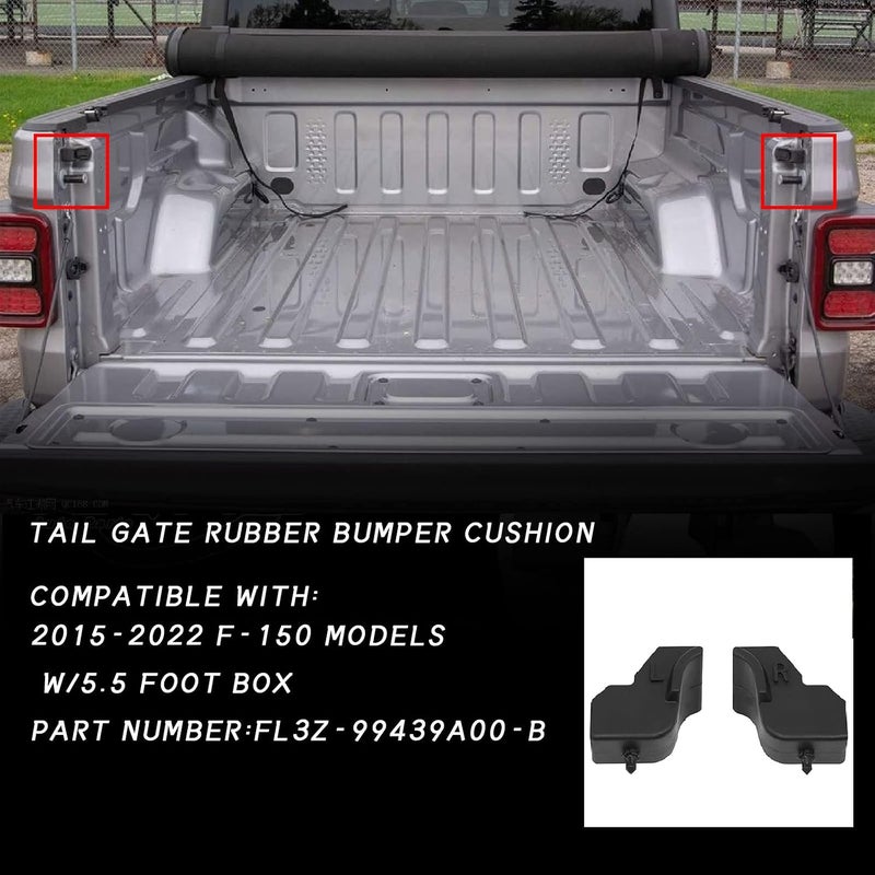 Vanshly Tailgate Gate Rubbe‎r Compatible with 2015-2020 Ford F150 F-150/5.5 Foot Box Replace, FL3Z 99439A00-B FL3Z 99439A00-Ar Bumper Bushing LH Driver RH Passenger - Image 3