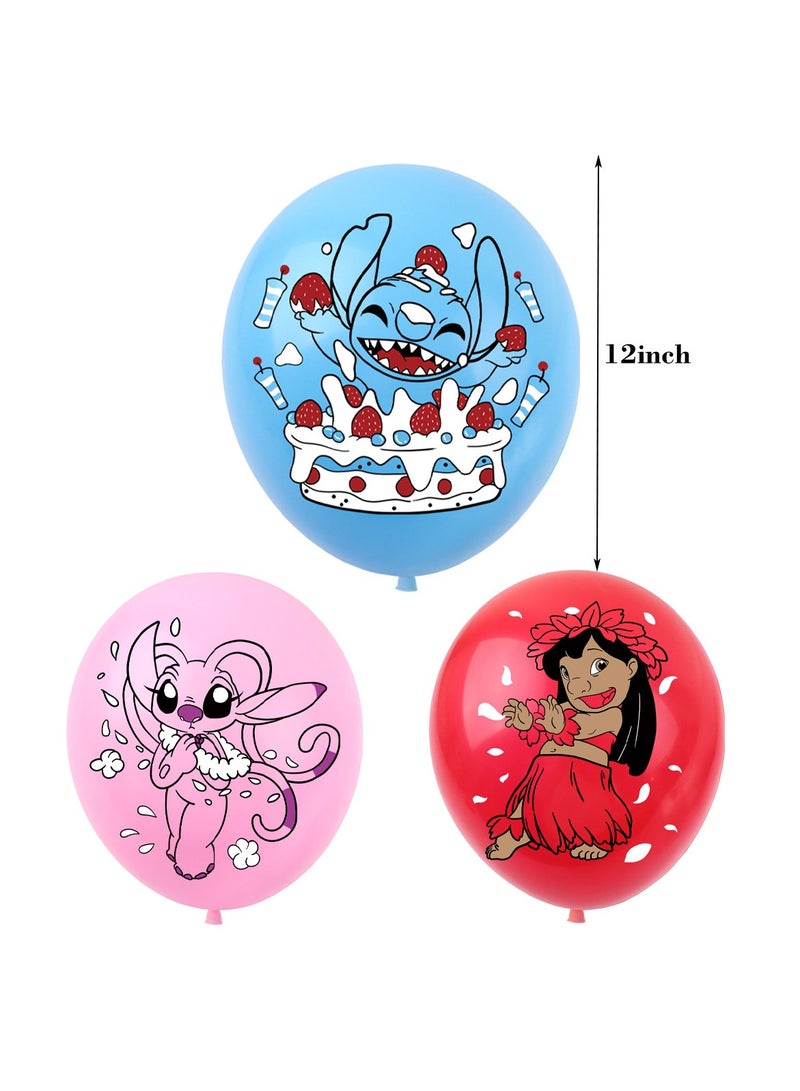 Lilo&Stitch Space Adventure Balloon Set with Birthday Banner & Cake Decor, Designed for Graduations, Baby Showers, and Themed Parties, Indoor/Outdoor Safe