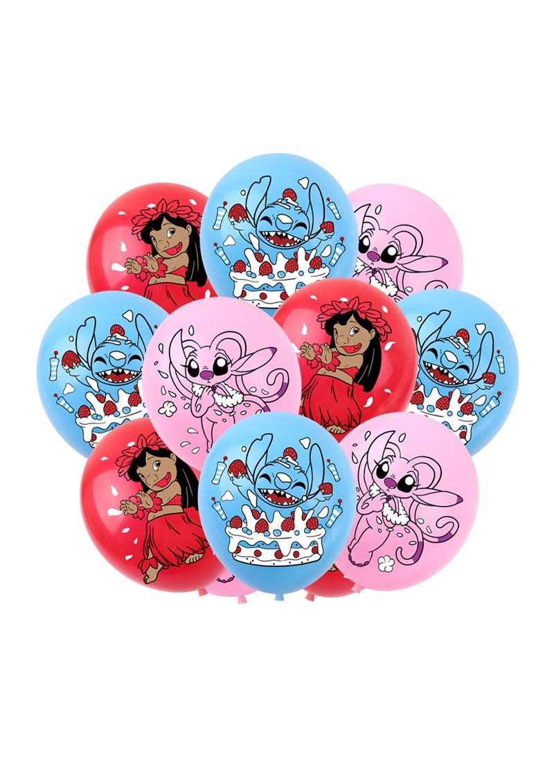 Lilo&Stitch Space Adventure Balloon Set with Birthday Banner & Cake Decor, Designed for Graduations, Baby Showers, and Themed Parties, Indoor/Outdoor Safe
