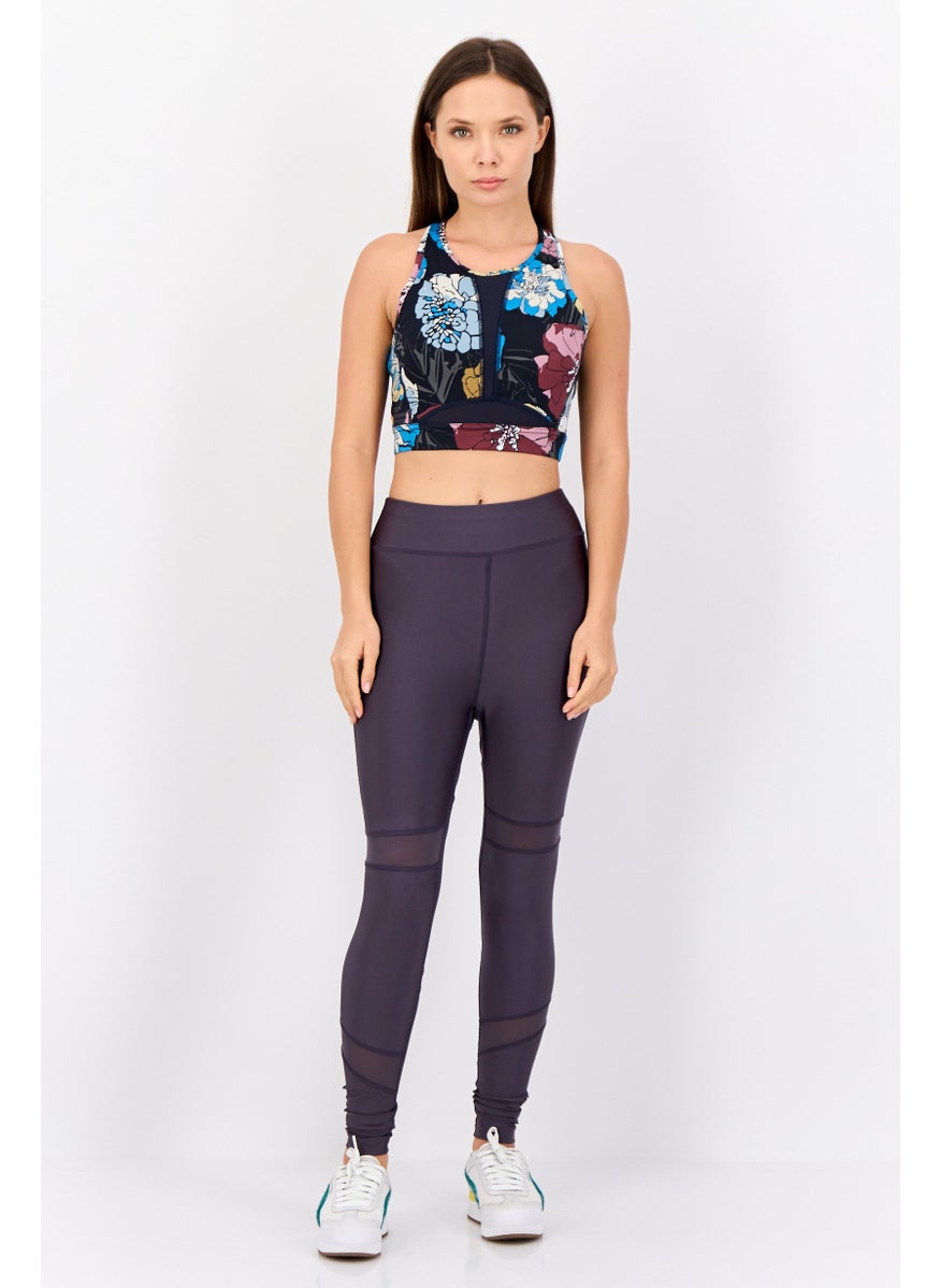 Women Floral Print Lightly Padded Traning  Sports Bra, Multicolor