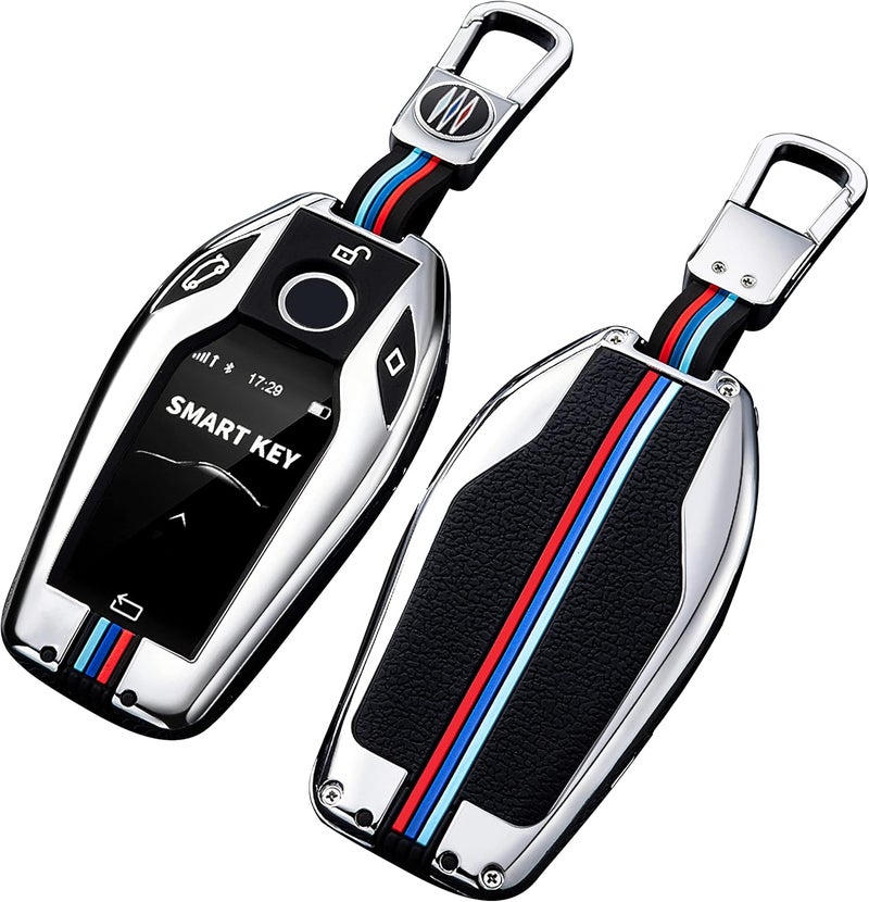 Bradegeve غطاء حافظة مفتاح ذكي، سلسلة مفاتيح، غطاء معدني متوافق مع BMW - Image 1