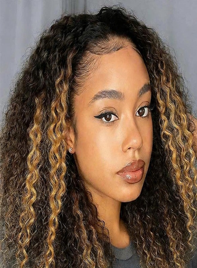 XSY Highlight Ombre 1B/30# Half Wig Human Hair Deep Wave 3 In 1 Curly Half Wigs for Black Women Wear Go Beginner Friendly 180% Density 14 Inch - Image 1
