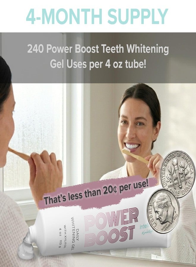 جل تبييض الأسنان اليومي IntelliWHiTE Power Boost - جل تبييض أسنان بتركيز 5% من بيروكسيد الهيدروجين، بدرجة طبية، يُضاف ببساطة إلى معجون الأسنان، آمن على الأسنان الحساسة، آمن على مينا الأسنان، للعناية باللثة، يكفي لمدة 4 أشهر - Image 4