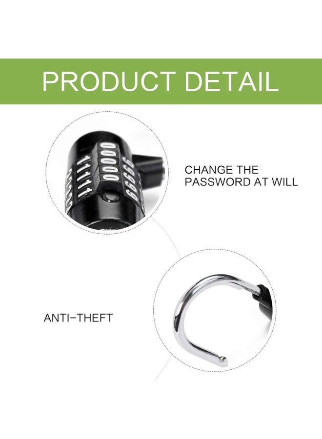 Combination Padlock, Lengthened Combination Lock, Long Shackle Gym Lock, Luggage Travel Lock, Updated Safety Lock for Gym Locker, Toolbox, Closet, Luggage, Gate(Black, 5 Digit, 7MM) - Image 5