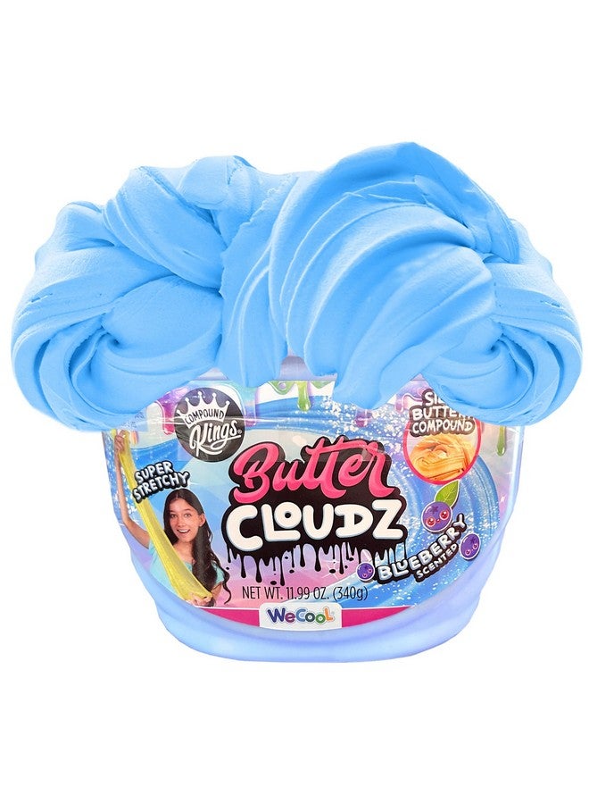 COMPOUND Kings Fluffy Butter Cloudz Compound Bucket For Girls & Boys | Sensory Toys | Non-Toxic & Non-Sticky | Stress Relieving Tactile | (Bright Blueberry) - Image 1