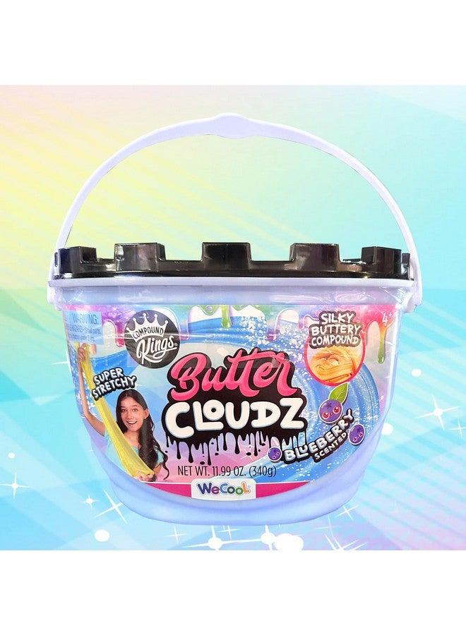 COMPOUND Kings Fluffy Butter Cloudz Compound Bucket For Girls & Boys | Sensory Toys | Non-Toxic & Non-Sticky | Stress Relieving Tactile | (Bright Blueberry) - Image 4