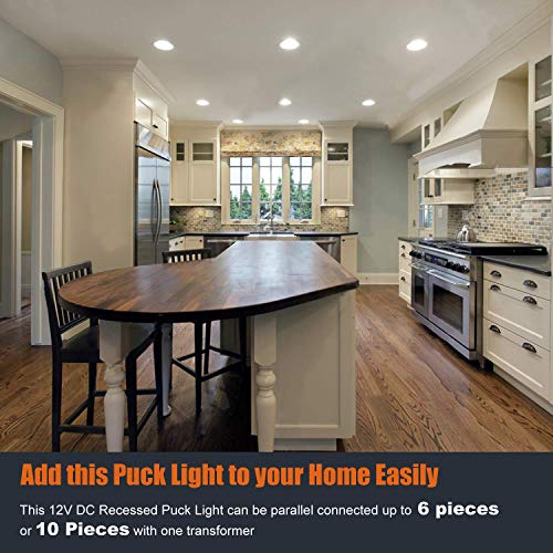 Facon 4.5Inch LED RV Puck Light, RVR4H-MH40, Full Aluminum Recessed LED Ceiling Lights, 12V Interior Light for RV Motor-Homes Camper Caravan Trailer Boat (4000K, Pack of 2) - Image 2