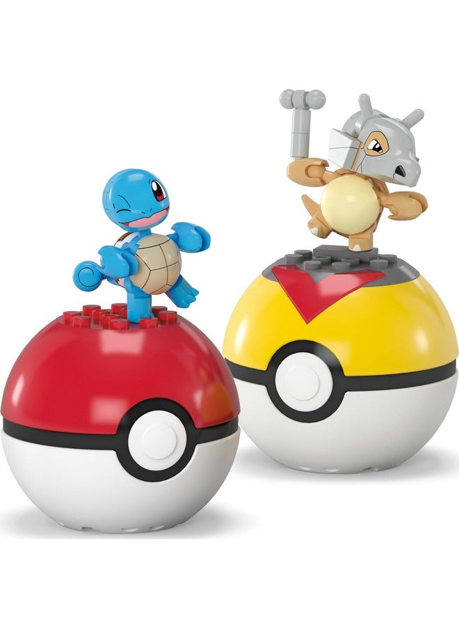 Mega Brands MEGA Pokémon Building Toys Set Squirtle & Cubone with 45 Pieces, 2 Poseable Characters and Poké Ball, 2 Inches Tall, for Kids  - Image 3