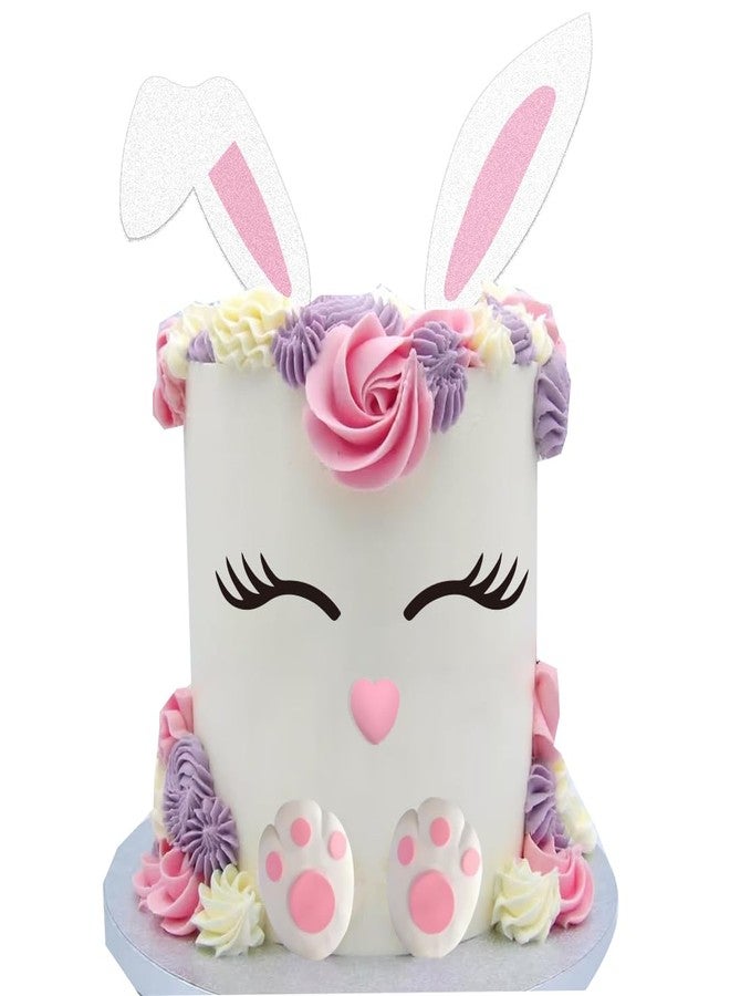 GmakCeder Bunny Cake Topper Rabbit Ears Foots Cake Topper for Bunny Birthday and Easter - Image 5