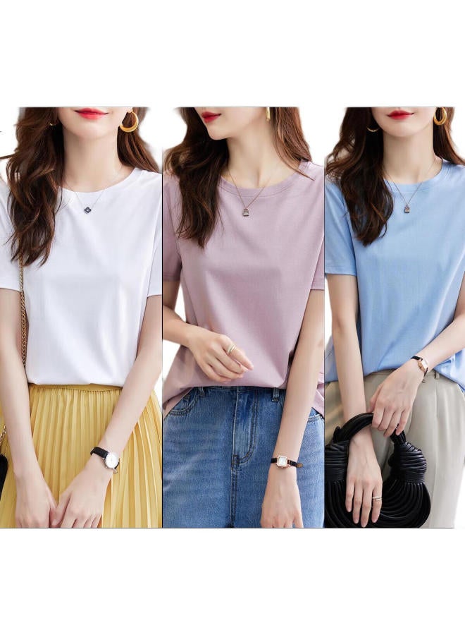 dme (Dme) [Dopamine Multiple Colors Available] Summer Ice Cream Small Fresh Loose Meat-Hiding Short-Sleeved Women'S T-Shirt - Image 1