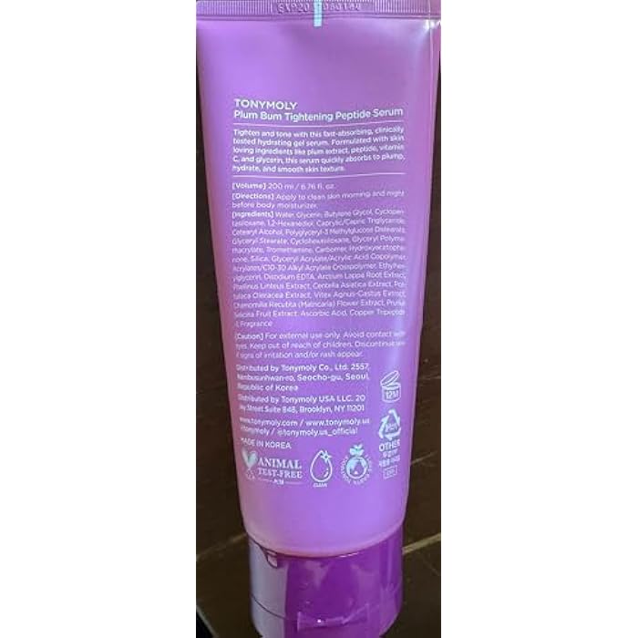 TONYMOLY Plum Bum Tightening Peptide Serum – Firming & Hydrating Body Serum with Plum Extract, Vitamin C & Glycerin, 6.76 fl oz - Image 2
