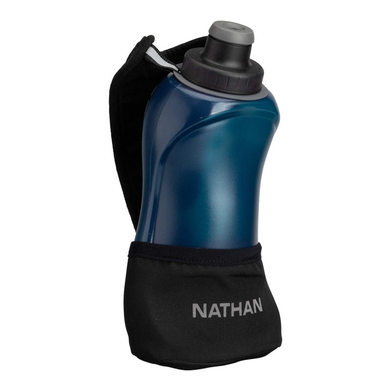 NATHAN Nathan Running Handheld Water Bottle Adjustable No-Grip. Quick Squeeze Lite Hand Strap. 12oz / 18oz / Insulated. Reflective Hydration Water Bottle.  - Image 1
