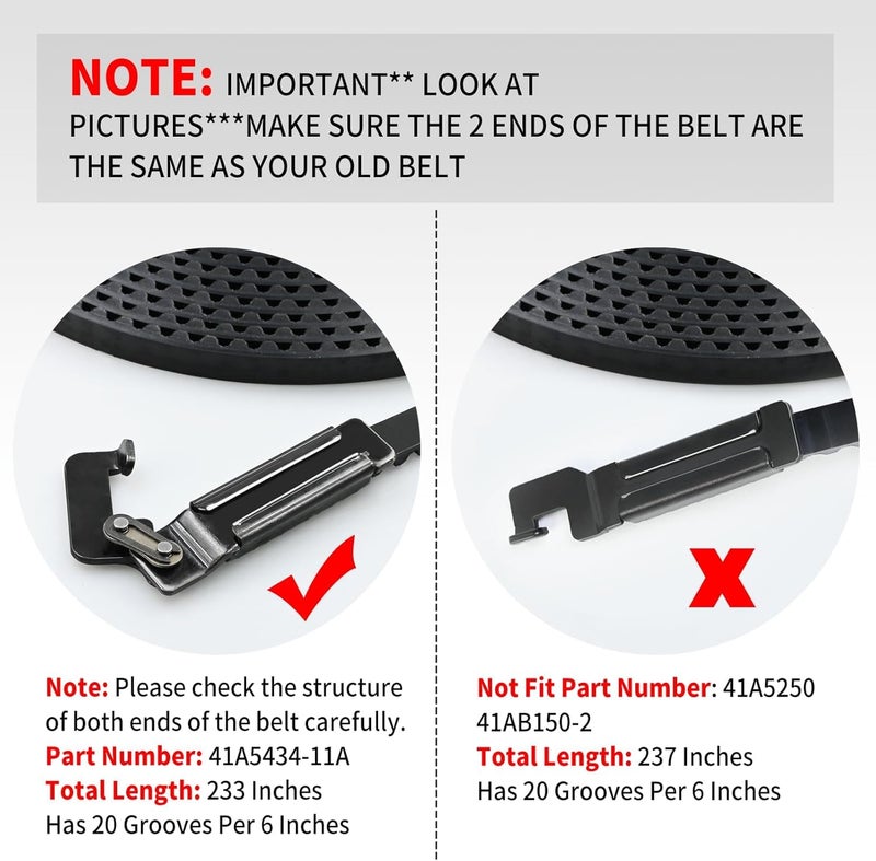 folosem 41A5434-11A Drive Belt，234'' Garage Door Openers Belt for 7ft Garage Doors Compatible with LiftMaster Chamberlain Sentex Whisper Belt Models 2280 2500 2580 3280 3500 3580 - Image 4