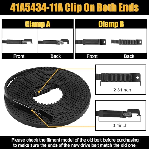 folosem 41A5434-11A Drive Belt，234'' Garage Door Openers Belt for 7ft Garage Doors Compatible with LiftMaster Chamberlain Sentex Whisper Belt Models 2280 2500 2580 3280 3500 3580 - Image 5