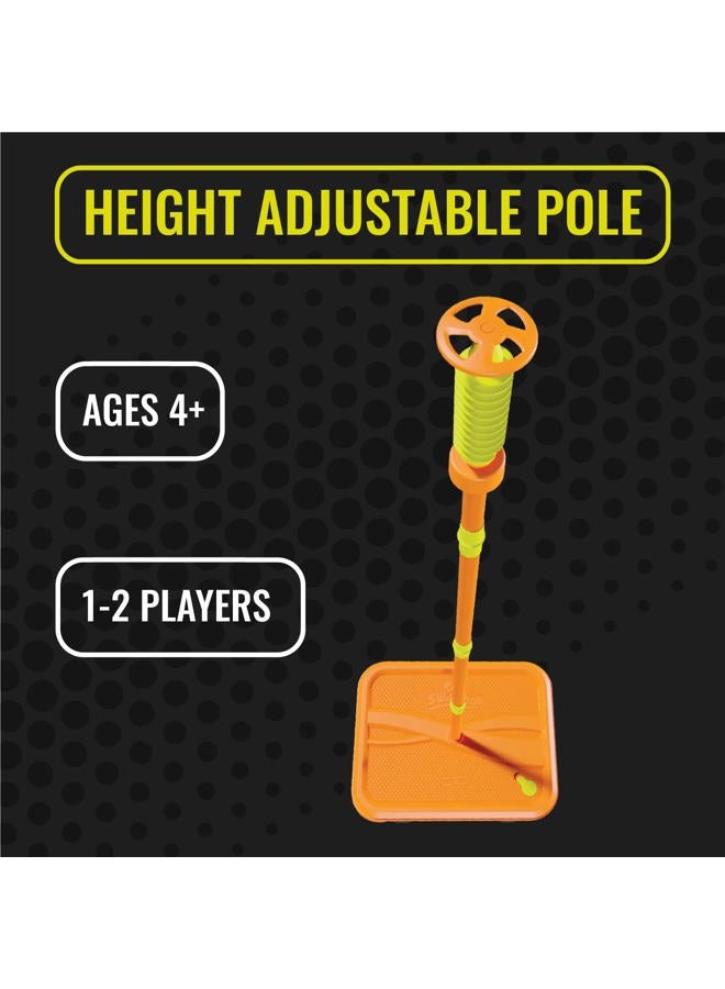 Swingball Tournament - Tether Tennis Game with up to 4 Feet Adjustable Height Pole, Foam Ball, Indoor & Outdoor All Surface Base, Carrying Case, Ages 4+ - Image 4